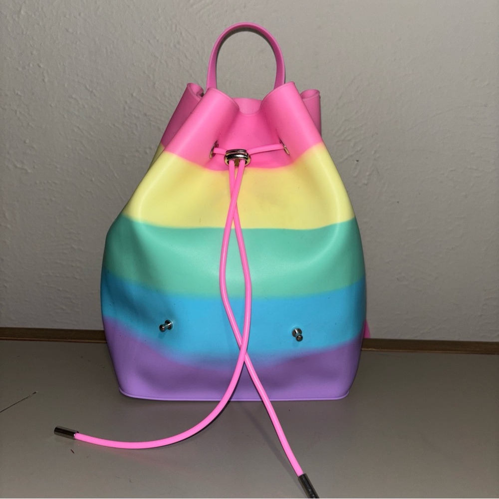 American Jewel Yummy Gummy Backpack Bag Pink Tie Dye Silicone Jelly